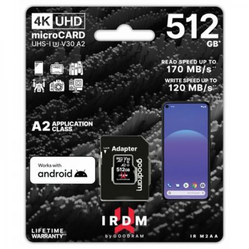 GOODRAM Karta pamięci microSD IRDM 512GB UHS-I U3 A2  + adapter