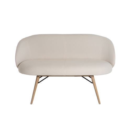 mobitec :: sofa / ławka 2-os. tapicerowana neo b07 szer. 130 cm beżowa z drewnianymi nogami